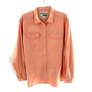 Ex Officio Buzz Off Womens Fishing Hiking Shirt Button Front Vented Sz XL Orange